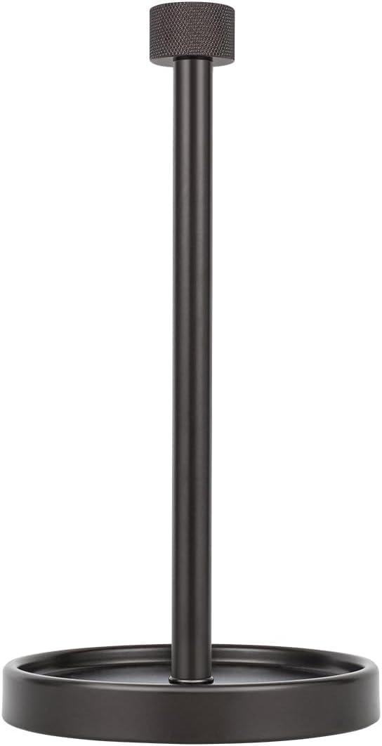 Ivilon Countertop Paper Towel Holder - Modern Knurling End Cap Minimalist Design - Color Oil Rubbed Bronze