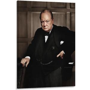 WIOLPC Winston Churchill HD Poster Canvas Wall Art Posters For Room Aesthetic And Decor Poster For Living Room Bedroom Office Decor 16x24inch(40x60cm) Frame-style