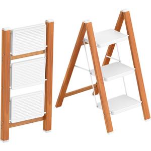 HBTower 3 Step Ladder, Lightweight Aluminum Folding Step Stool