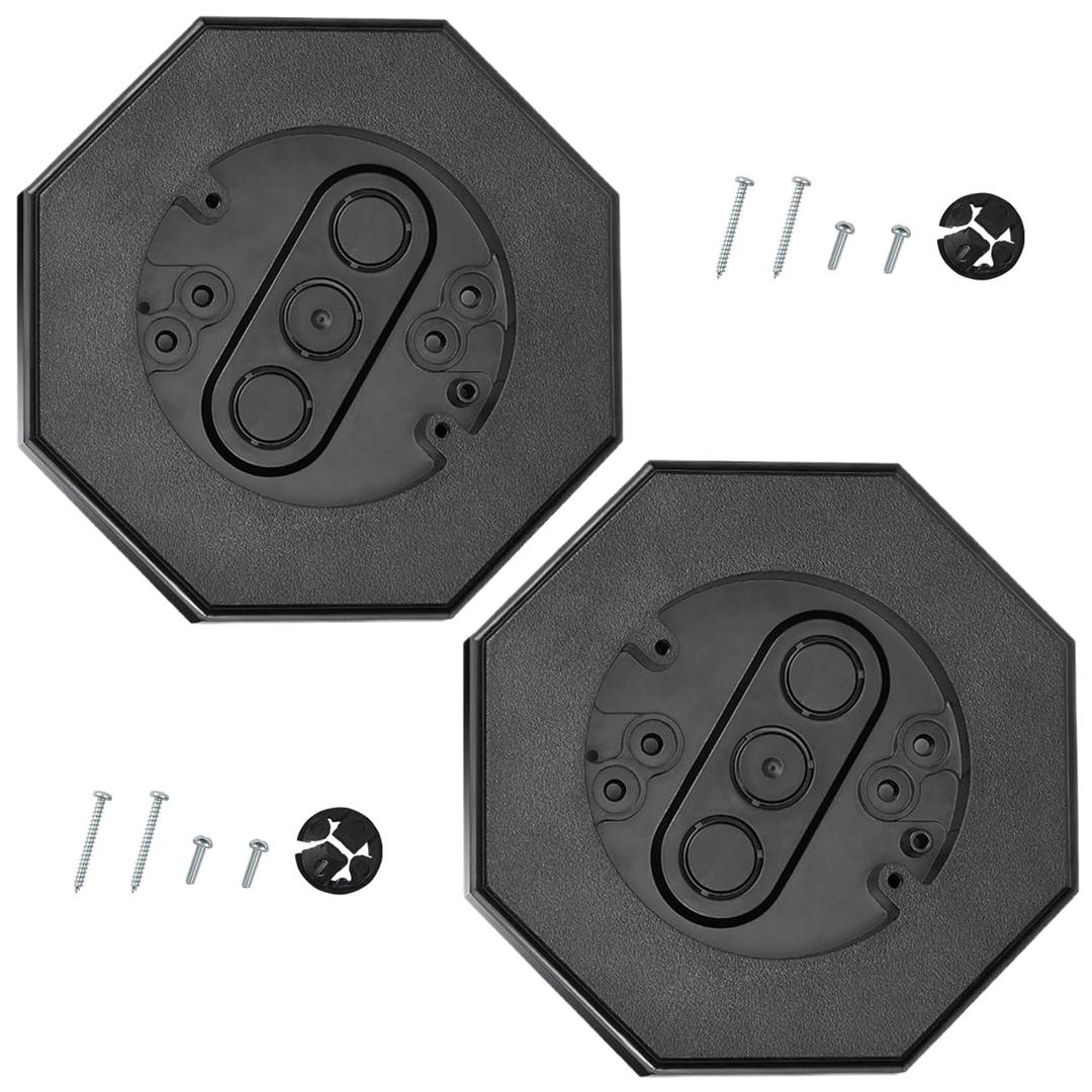 Vinyl Siding Mounting Blocks,Outdoor Light Octagon Siding Mount Block with Built-in Electrical Box Siding Mounting Plate for 1/2 inch Lap Double and 4 inch Siding (2, Black, 1/2 inch Lap Siding)