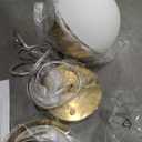 LMS Mid Century Pendant Lights, Brushed Gold Kitchen Island Light Fixtures with White Globe Glass Shade, Adjustable Hanging Cord, 2-Pack for Home Office Dining Room Bathroom, LMS-186PL-BGWS2PK