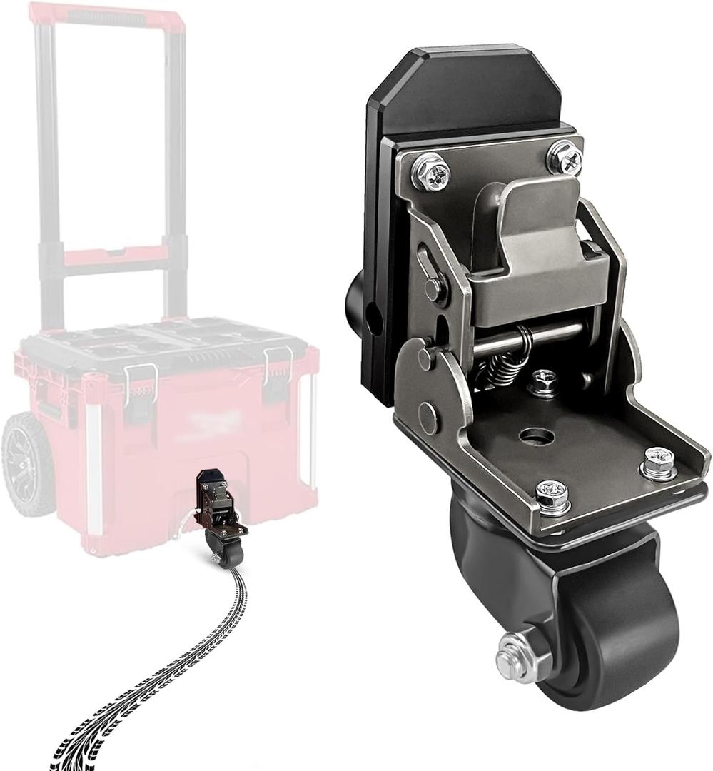 Upgraded Steel Construction Front Wheels,Packout Caster Wheel kit fit for Milwaukee Packout Rolling Tool Box- Accessories for Packout Toolbox,200 Lbs Capacity