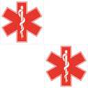 Medical Alert Stickers Red Star Of Life (Pack Of 2 Stickers), Reflective Decals, For Wheelchairs, Windows, Car Bumpers, Indoor And Outdoor Use (Red Star)