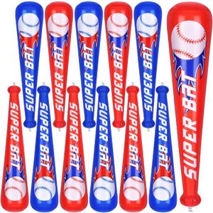 Fovths Inflatable Baseball Bats Bulk 12 Pack 22 Inch Blow Up Baseball Party Favors Red & Blue Sports Theme Inflatable Sports Bats for Birthday Party Decorations Game Prizes Event Supplies