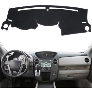Dashboard Cover Custom Fit for Honda Pilot 2009 2010 2011 2012 2013 2014 2015 Dash Cover Mat Pad Carpet Protector (Black)