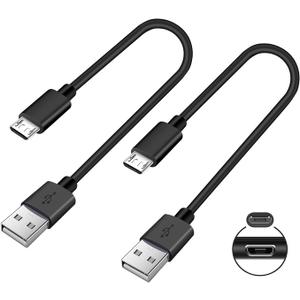 Short Micro USB Cable,2-Pack USB A Male to Micro B Android Phone Charger for Fire Stick,Roku TV Streaming Stick,Power Bank,Chromecast,PS4 Replacement,Fast Charging Cord Compatible with Kindle Tablet
