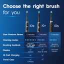 Oral-B Rechargeable Electric Toothbrush, iO5 Limited Deep Clean & Whiten, 5 Cleaning Modes, Visual Pressure Sensor to Protect Gums, Travel Case, 3 Brush Heads, White