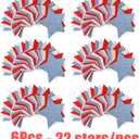 2 x 6 Pack Patriotic Star Streamers Garland Red White Blue Bunting Banner Paper Hanging Decorations for 4th of July American Independence Day Labor Day Holiday Memorial Day Party Supplies (50 Feet)