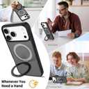 Phone Cover for iPhone 17 Pro Max Case with Stand, Magnetic, Military Grade Protection, Shock Absorption, Lightweight, Scratch Resistant, Matte Finish for iPhone Case 17 Pro Max Black