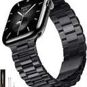 SUNFWR Compatible with Apple Watch Band 44mm 45mm 42mm 46mm 49mm for Men Women, Stainless Steel Metal iWatch Band for Apple Watch Series 11/10/9/8/7/6/5/4/3/2/1/SE/SE2/SE3 Ultra3/2/1 (No case) (Black)