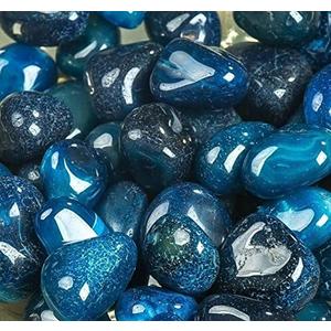 River Rocks, Garden Rocks, Outdoor Decorative Stones, Natural Gravel, for Aquariums, Landscaping, Vase Fillers, Succulent, Cactus Pot, Terrarium Rocks (500gm, Blue)
