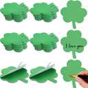 Jetec 24 Pcs St. Patrick's Day Shamrock Sticky Notepads Self Sticky Memo Tabs Cute Easy to Post for Stationery Office Home Wedding Birthday Party Decor Teacher Appreciation Supplies, 30 Sheets/pad