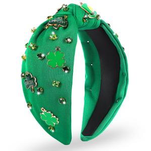 St Patrick's Day Headbands for Women Teen Girls, Shamrock & Four Leaf Clover Headband, Saint Patricks Day Gifts Hair Accessories to Match Irish Holiday Outfit Clothes Shirts Dress (Clover)