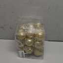 XmasExp 32ct Christmas Ball Ornaments Set -Gold Clear Plastic Shatterproof Xmas Tree Ball Decorations Hanging Baubles for Holiday Decor (Various Size)