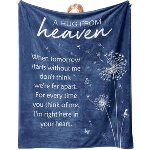 Sympathy Gifts for Loss of Loved One, Soft Flannel Memorial Blanket, Bereavement Gift Idea, Grief Sorry for Your Loss for Mom Dad Grandma Grandpa Sister - 50 X 60 (Blue)