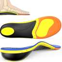 Plantar Fasciitis Relief Insoles for Men & Women - Rigid Arch Support Inserts for Flat Feet, with Thick Cushioning and Triple-Layer Shock Absorption, Moisture-Wicking Surface for All-Day Comfort, XS