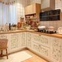 Simon&Siff Vintage Wallpaper Peel and Stick Beige Floral Contact Paper Wildflowers Botanical Wall Paper Removable Renter Friendly Wallpaper 17.3in x 9.8ft