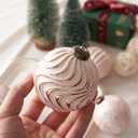 Pink Christmas Tree Ornaments Ball, 12 Pcs 4 Styles Hand-Polished Christmas Balls Shatterproof Xmas Hanging Ornaments Decor Set for Tree Garland Wreath (Rose Gold)