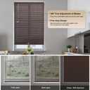SEEYE Cordless Mini Blinds Aluminum Venetian Blind Horizontal Window Shades, 1" Slat Size - Rooming Darkening Blinds Anti-UV & Waterproof for Bedroom, Office, Easy to Install, 48" W x 64" H, Brown