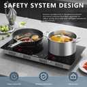 Karinear 2 Burners Electric Cooktop 24 Inch, 110v~120v Countertop and Built-in Elecric Stove Top, Portable Electric Radiant with Outlet Plug, Sensor Touch, Child Safety Lock, Timer(white)