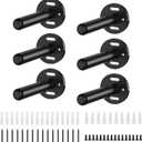 6pcs Floating Shelf Bracket Heavy Duty Shelving Mounting Brackets Hidden Floating Shelf Hardware,Black Metal Shelf Support Bracket (4 inch --6pcs--Without Tools)