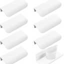 MOROBOR 8 Pack Finger Edge Pull, Self-Stick Instant Cabinet Drawer Pulls Concealed Drawer Pulls Modern Style Drawer Handle for Cabinet Hardware Drawer Wardrobe, 80mm/White