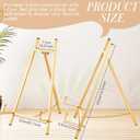 Leinuosen 2 Pcs Metal Easel Stand 16.5" H x 8.7" W x 4.3" D Table Top Easel Stand for Display Tripod Art Picture Mirror Modern Plate Holder for Display Book Photo Wedding Sign (Gold)