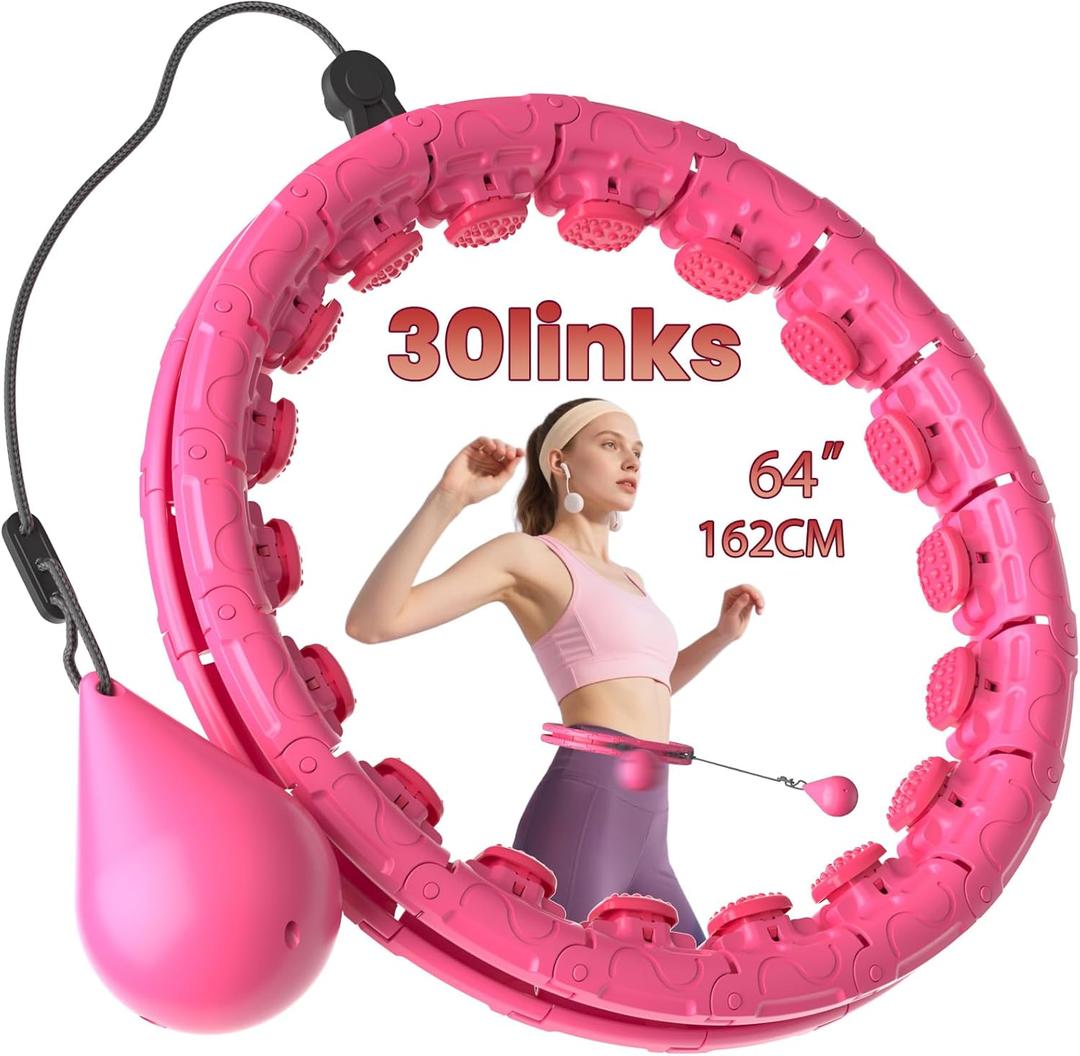 Weighted Infinity Exercise Hoop - 45in 24 Links Smart Hoop for Adult Weight Loss, Plus Size Low-Impact Fitness Hoop for Beginners & Women