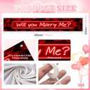 Will You Marry Me Banner 118 x 20 Inch Proposal Theme Wall Backdrop for Home Party Porch Fence Event Romantic Celebration Decor Indoor Outdoor Background Holiday Event Banner