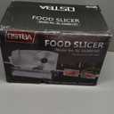 OSTBA Meat Slicer with Quiet DC Motor, 200W Electric Deli Slicer, Dual 7.5'' Stainless Steel Blades, 0-15mm Adjustable Thickness, Easy to Clean, Ideal for Meat, Cheese, Bread, and Vegetables