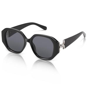 Foliful Square Sunglasses for Women, Trendy Womens Oversized Sunglasses, Stylish Large Frame Shades Designer Womens Sun Glasses, Black/Grey Lens