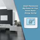 Programmable Thermostat for House, 1 Heat/1 Cool, Extra Large Display, White Backlight