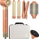 [Dual Voltage] webeauty 6 in 1 Hot Air Styler, High-Speed Negative Ionic Hair Dryer with Auto Curlers, Professional Blow Dryer Brush, Diffuser, Volumizer Multiple Styling, No Heat Damage
