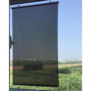 VICASKY Suction Cup Window Shade Blackout Curtains No Drill Blind Black Temporary Portable Roller Curtain No-Drilling for Windows Cordless Blinds Shades UV Protection for Home Office(23''W x49''H)