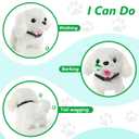 WorWoder Electronic Interactive Plush Puppy - Battery Operated Mechanical Walking Little Pet Dog with a Cute Bag, Barking, Tail Wagging, Stretching Companion Animal for Toddlers & Kids