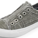 Blowfish Women's Play Malibu Fashion Sneakers Sweet Grey Smoked 16oz Canvas Size 6 US