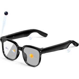 AI Smart Glasses with Camera and Audio, 8MP HD Camera Glasses for Men Women with Voice Assistant, 1080P Recording Sunglasses with Real-Time Translation, Open-Ear Audio for Vlogging, Travel, Business