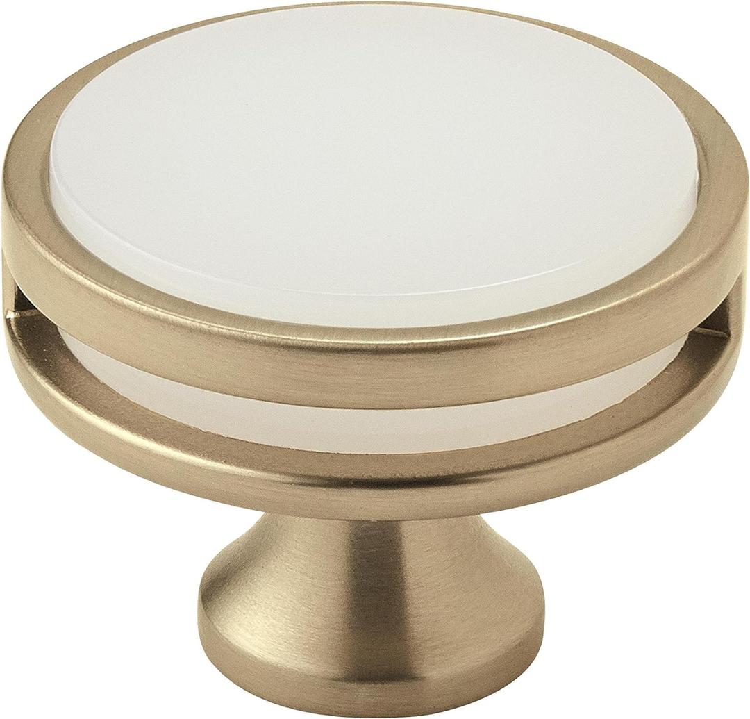 Amerock | Cabinet Knob | Golden Champagne/Frosted | 1-3/4 inch (44 mm) Diameter | Oberon | 1 Pack | Drawer Knob | Cabinet Hardware