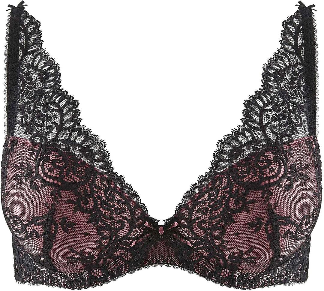 Aubade Women's Plunge Bra (32B, Charme Black)