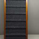 Adjustable Dog Ramp for Bed - Foldable Wooden Ramp for Dogs to Get on Bed, Couch, or Car with 16.5" Wide Walking Space (Walnut Wood with Gray Carpet, Large)