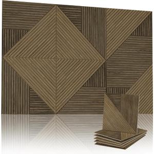 JaneTech Wall Panels, Acoustic Panels, Sound Absorbing Wall Art with Nano Glue for Recording and Home Studio, Office,Conference, Aurin Thread, 23.62 X 23.62 Inches
