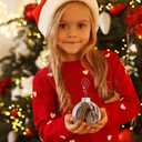 Christian Christmas Ornaments Bible Ball Religious Gift Rescued Antique Bible Glass Religious Hanging Ornament with Silver Cross Xmas Tree Decoration for Home Office Church