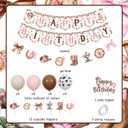 Cowgirl Bow Birthday Party Decorations Pink Cowgirl Bow Happy Birthday Banner Garland Western Hat and Boots Cupcake Cake Toppers for Western Boots Bday Party Supplies