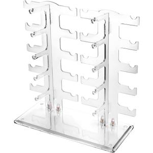 Lamoutor 2 Row Sunglasses Rack Holder Glasses Display Stand Transparent