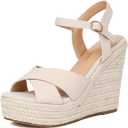 Espadrille Wedge Sandals for Women, Women's Platform Wedge Heels, High Heel Summer Wedges for Women with Breathable Knitted Textile Upper Open Toe Ankle Strap
Size 7