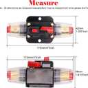 2 Pack 150A Inline 12 Volt Circuit Breaker with Manual Reset,Marine 150 amp Inline Fuse for Car Audio, Stereo Switch and Solar Inverter System