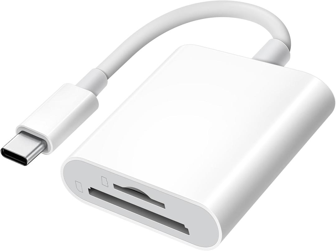 USB C SD Card Reader for iPhone 15 16/iPad/MacBook/Mac, xdgeLoad USB-C Type C SD Reader Supports SD and MicroSD Memory Card Adapter, Trail Camera Viewer Plug and Play - 2 Slots