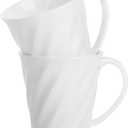 Fine Bone Ceramic Coffee Mug with Handles for Hot Beverages Coffee Cappuccino Latte Cocoa Tea Perfect for Home (Set of 2)