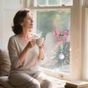 Butterfly Crystal Suncatcher Gifts for Best Friend, Bestie Birthday Gifts for Women Female, Friendship Suncatcher for Windows Hanging, Crystal Sun Catchers Indoor Window Decor (Pink)