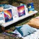 Ctosree 72 Pcs Vivid Sunset Paint and Sip Kit for Adults 8'' x 10'' Pre Drawn Canvas for Painting DIY Pre Printed Canvas for Party Favor Acrylic Painting Kit Wood Easel Brushes Date Night Bulk